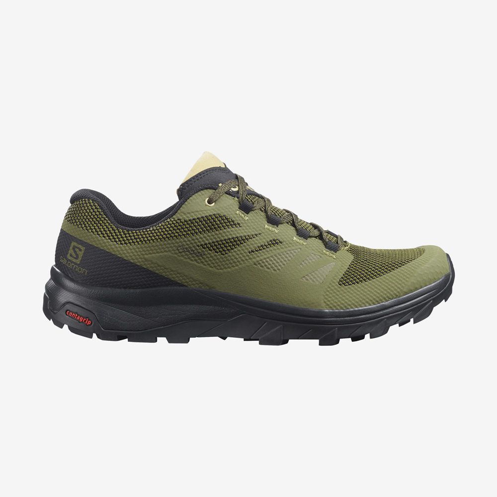 Chaussures De Randonnée Salomon Homme Vert Olive Vert - Salomon OUTLINE WIDE GORE-TEX - France (2085